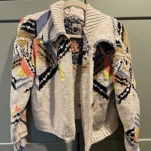 Pilcro Collared Cropped Cardigan Sweater by Anthropologie